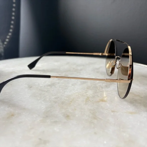Authentic Fendi Sunglasses FF 0326/S QHO3X Gold 0326 Frame luxury-women-fendi-used-  main image 4